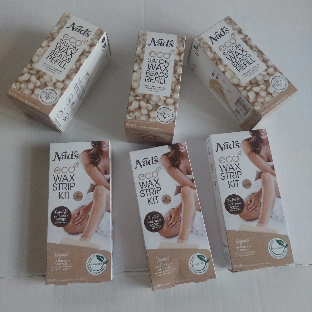 6 Pcs New Nads Eco Wax Strip Kit / Nads Wax Refils